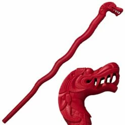 Cold Steel Red Polypropylene Lucky Dragon Walking Stick 91PDRRZ -Training Knives Shop 91PDRRZ