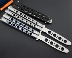 Balisong Butterfly Knife Trainer (Silver W/ Blue)