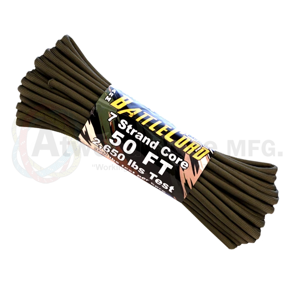 Atwood 2650 Lbs BattleCord - 50 Ft (Olive Green) PCBC50 4 Atwood 2650 Lbs BattleCord - 50 Ft (Olive Green) PCBC50 - Image 2