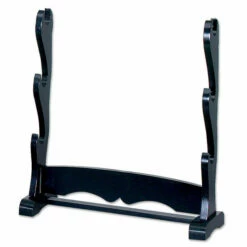 Triple Sword Stand Black Wooden (3-Tiers) WS-3 5 Triple Sword Stand Black Wooden (3-Tiers) WS-3 -Training Knives Shop WS3