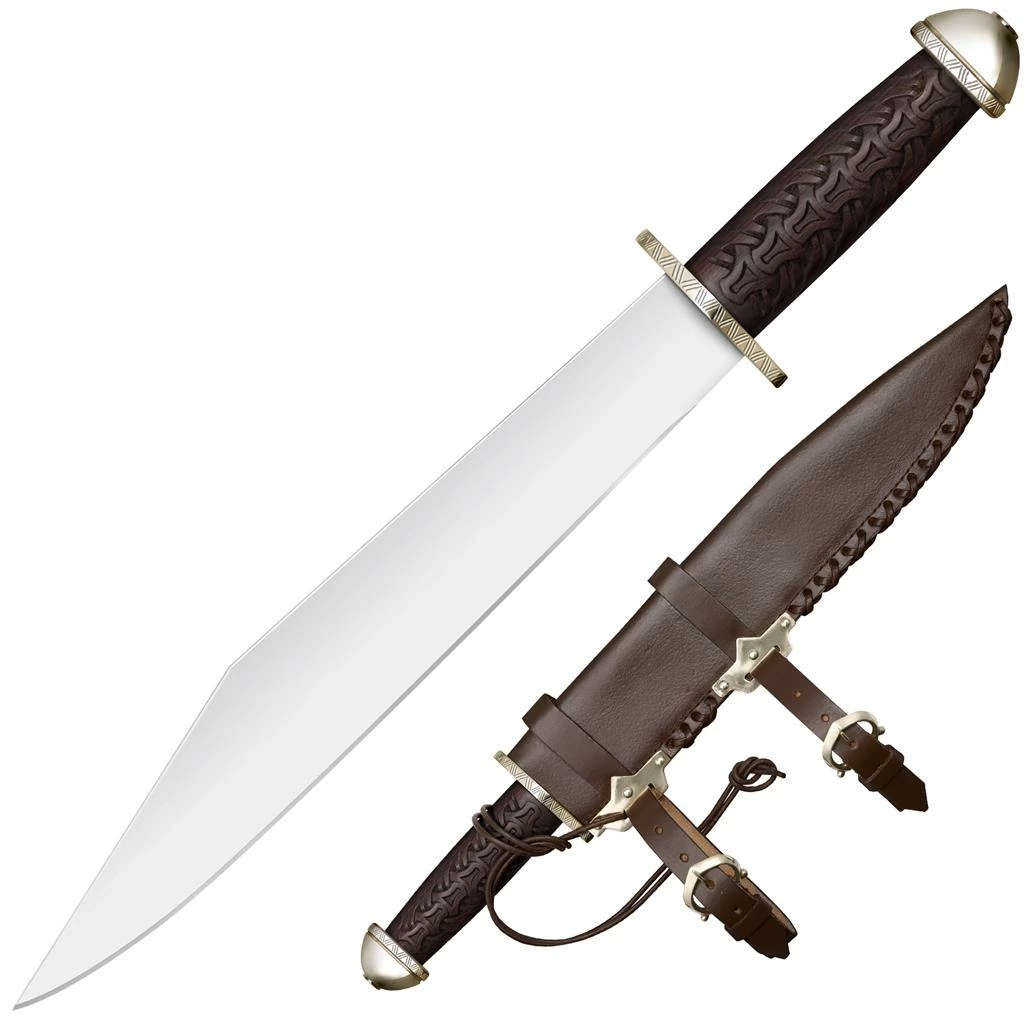 Cold Steel Chieftan's Sax Fixed Blade Knife Sal Wood (13.8" Satin) 88HUK 3 Cold Steel Chieftan's Sax Fixed Blade Knife Sal Wood (13.8" Satin) 88HUK