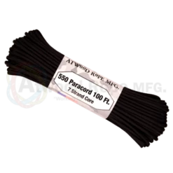 Atwood 550 Lbs Paracord - 100 Ft (Black) PC100